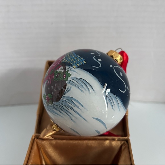 Christmas Tree Ornament SNOWMAN Blown Glass Hand Blown INSIDE-Painted - Picture 5 of 12